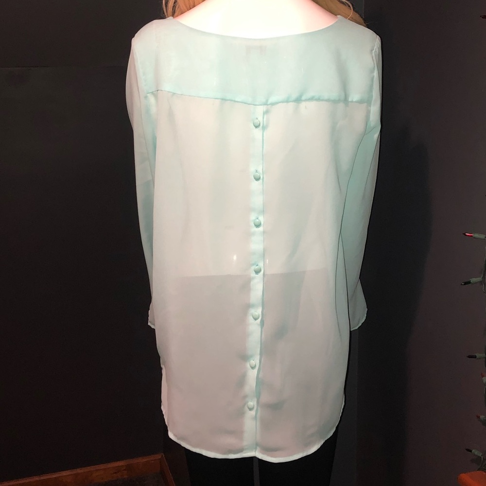Pastel Blue Charming Charlie’s Blouse